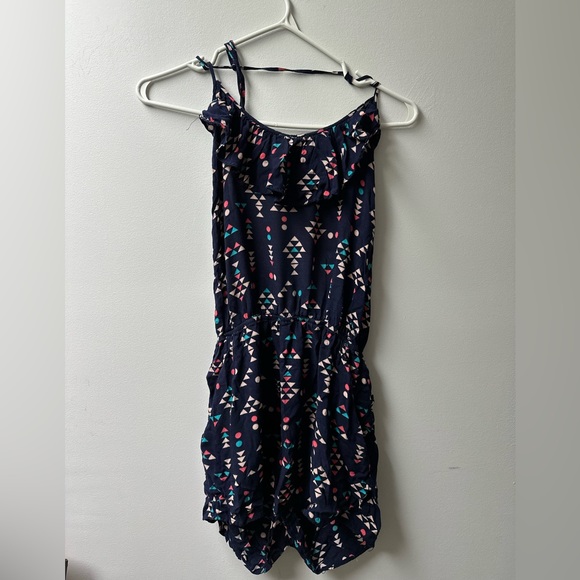 Charlotte Russe Triangle Design Child Size Large Navy Blue Romper - Picture 1 of 4